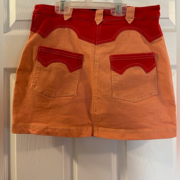 BDG two tone orange denim skirt - Picture 2 of 2